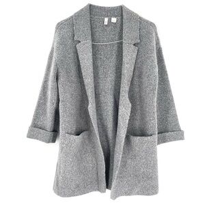 Anthropologie Moth Angie Gray Knit Open Front Cardigan Coat Heavy Sweater